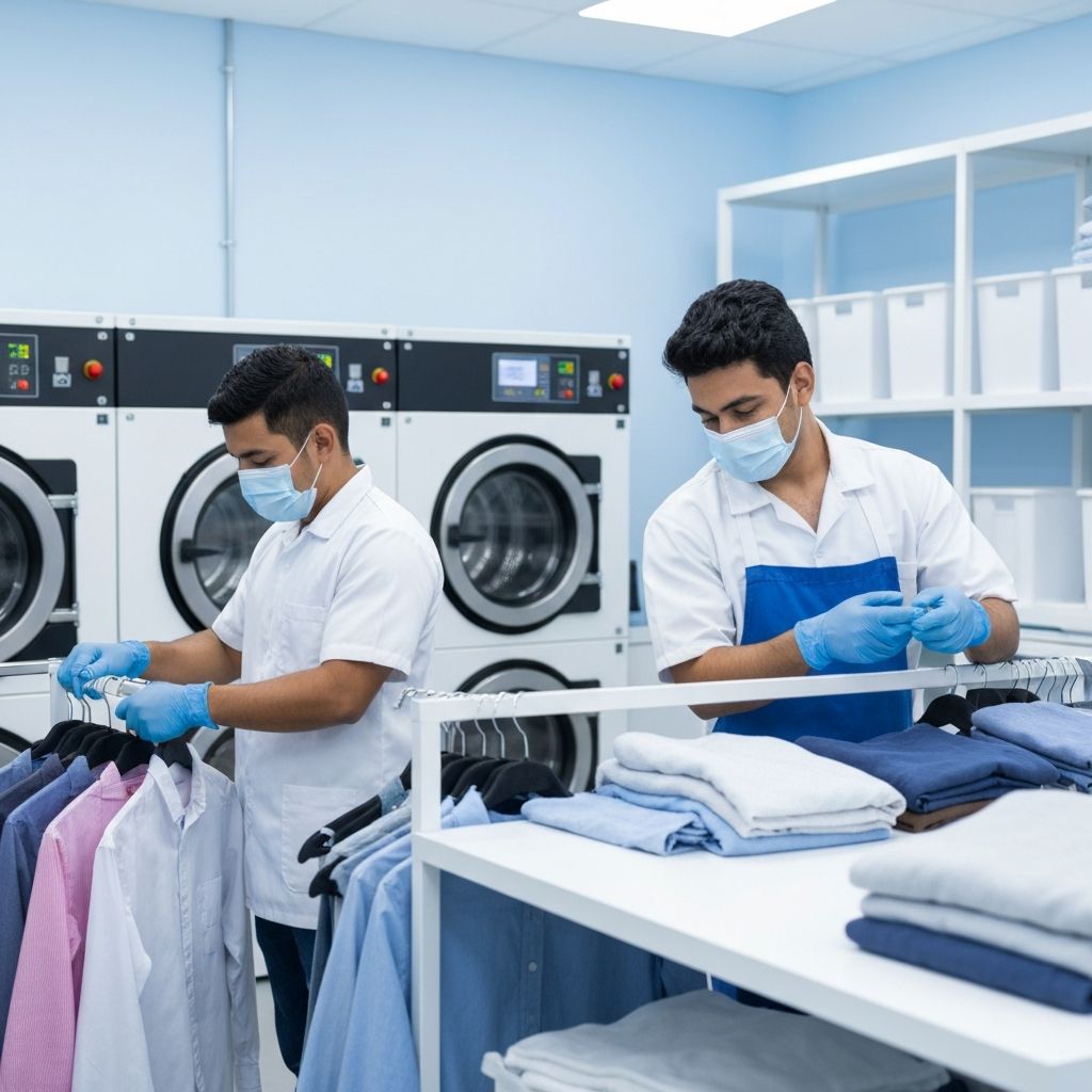 Professional laundry workspace at Laundry Wale in Green Park Delhi